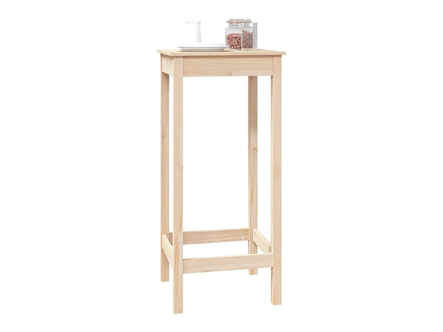 Mesa alta de bar madera maciza de pino 50x50x110 cm ES150907