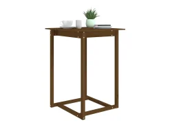 Mesa alta de bar madera maciza de pino marrón miel 80x80x110 cm ES881915