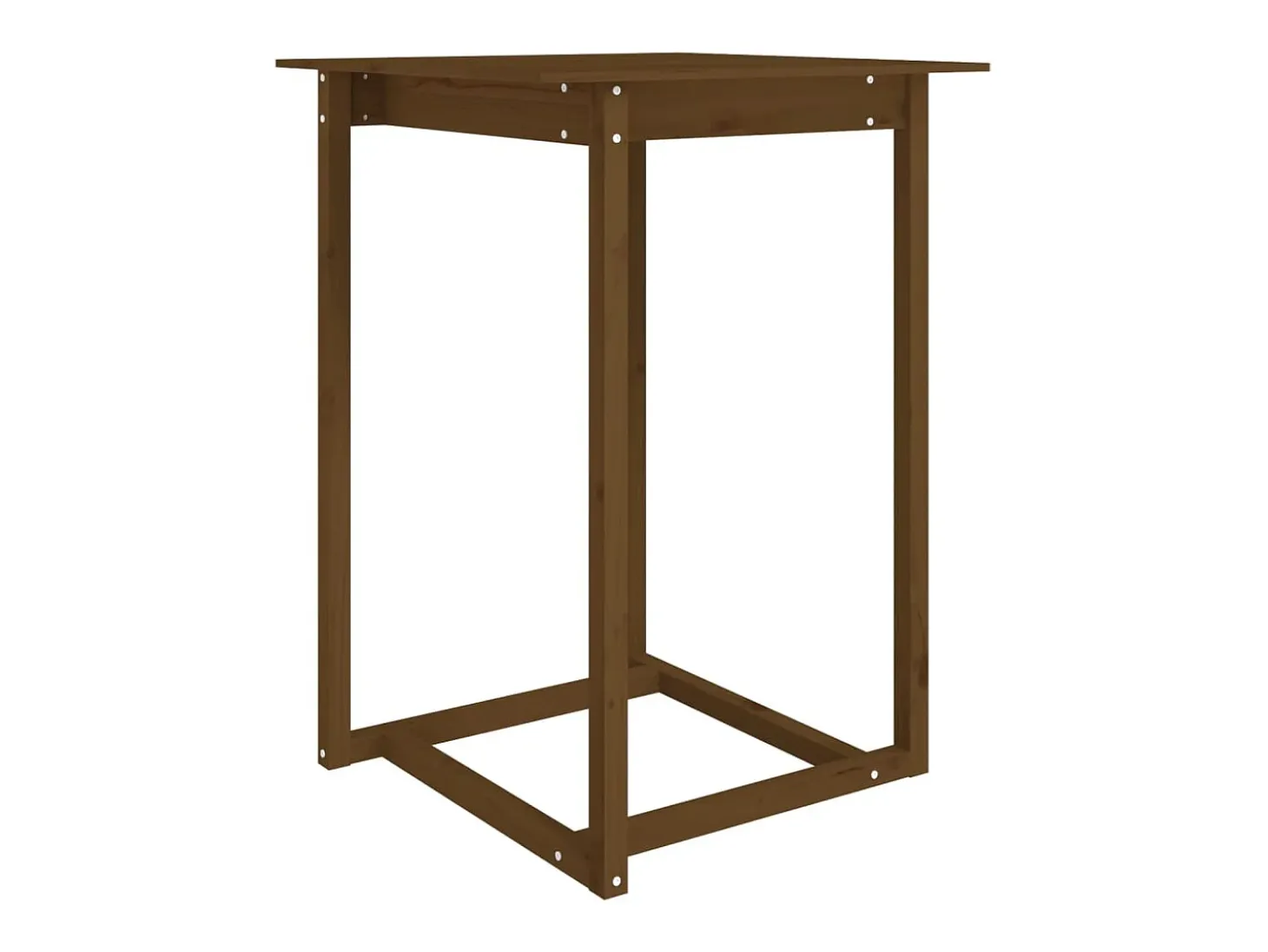Mesa alta de bar madera maciza de pino marrón miel 80x80x110 cm ES881915