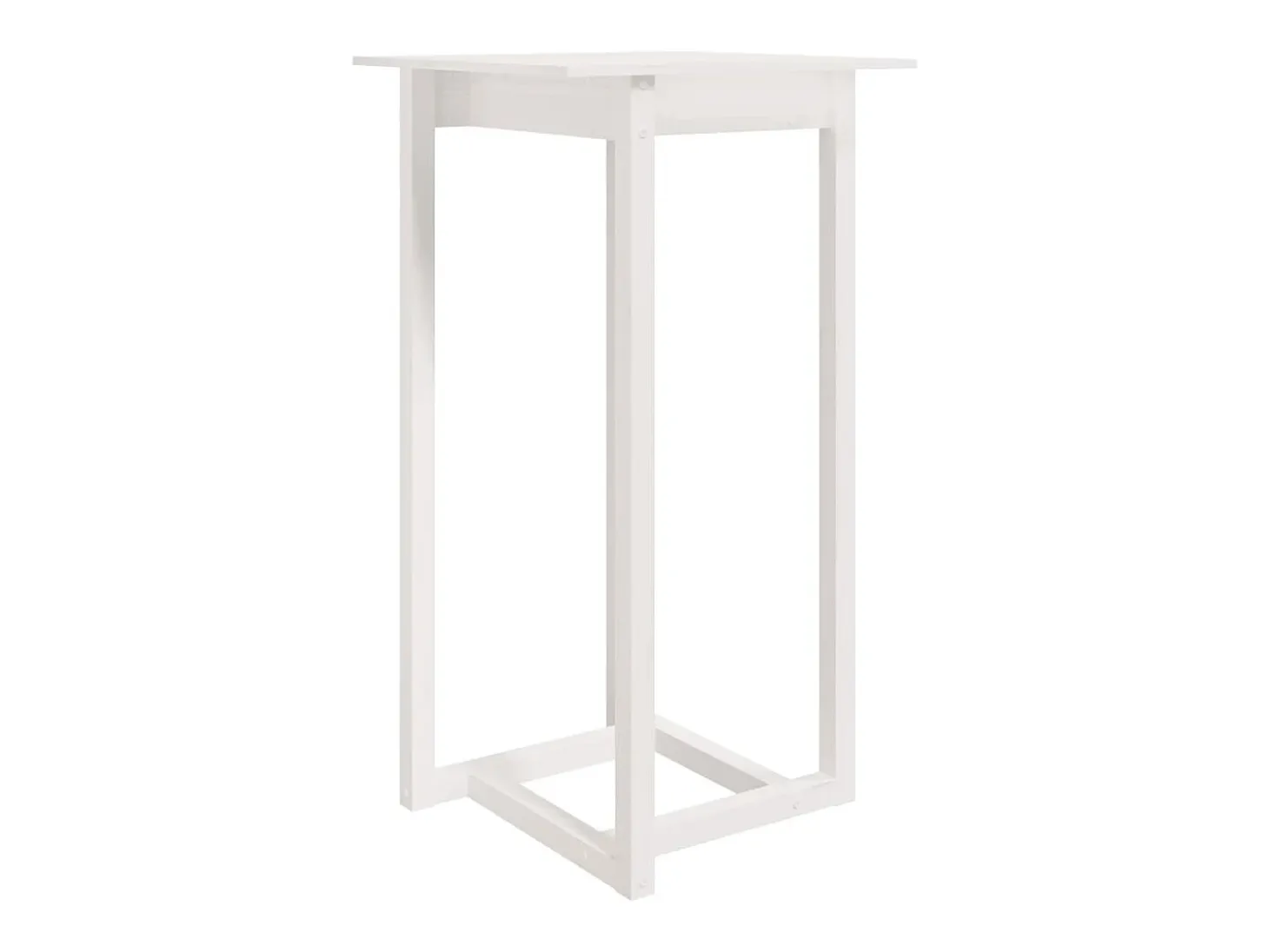 Mesa alta de bar madera maciza de pino blanco 60x60x110 cm ES574082