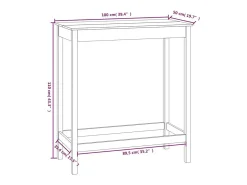 Mesa alta de bar madera maciza de pino 100x50x110 cm