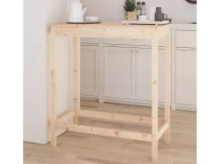 Mesa alta de bar madera maciza de pino 100x50x110 cm