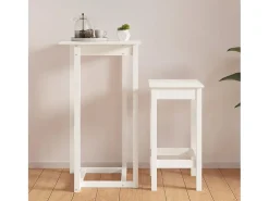 Mesa alta de bar madera maciza de pino blanco 60x60x110 cm
