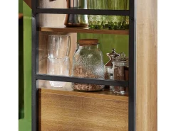 Mesa Alta de Bar Mesa Alta de Comedor con 1 Tablero Plegable Adicional, 1 Puerta y 2 Estantes 120 x 63 x 95 cm FWT98-PF SoBuy ES