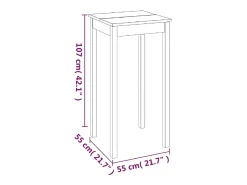 Mesa alta de bar negra de MDF 55x55x107 cm