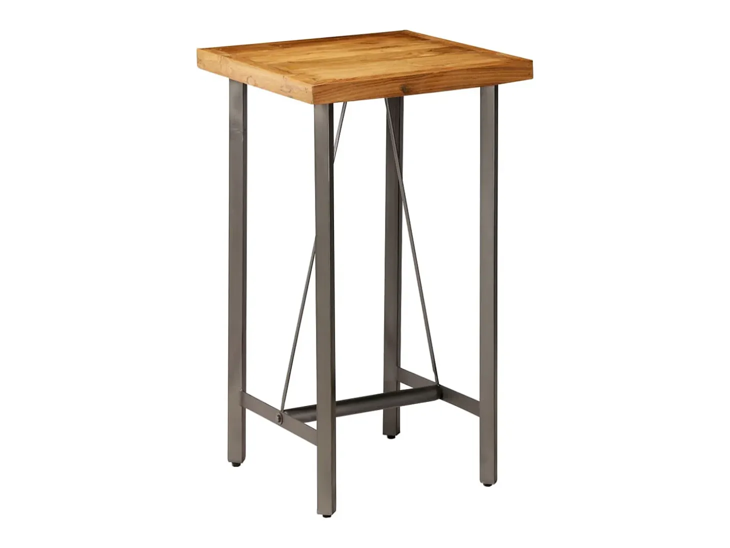 Mesa alta de bar teca maciza reciclada 60x60x107 cm