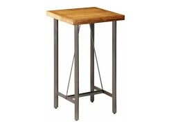 Mesa alta de bar teca maciza reciclada 60x60x107 cm