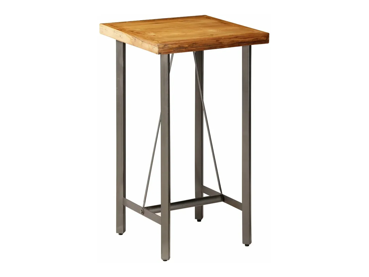 Mesa alta de bar teca maciza reciclada 60x60x107 cm
