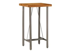 Mesa alta de bar teca maciza reciclada 60x60x107 cm