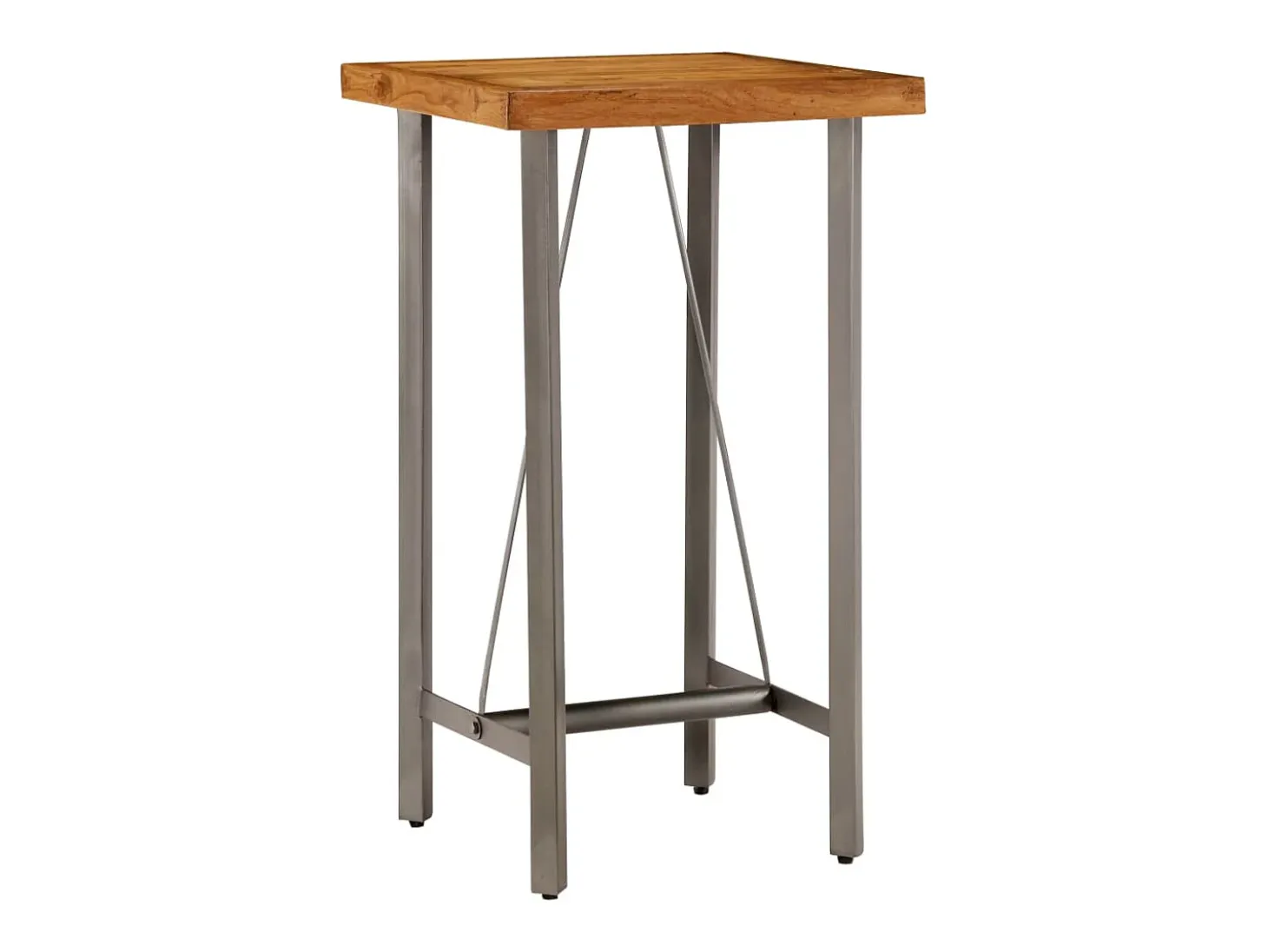 Mesa alta de bar teca maciza reciclada 60x60x107 cm