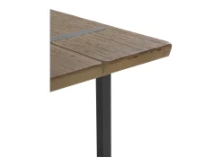 Mesa alta de bar 130x70 de madera de abeto con patas metálicas negras