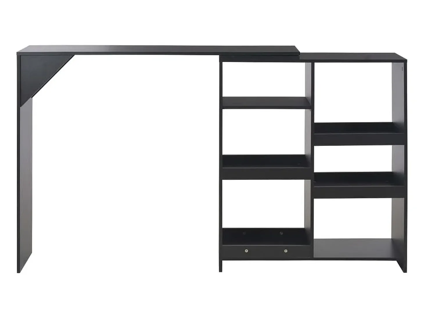 Mesa alta de bar/bistró con estante extraíble negra 138 cm 0902049