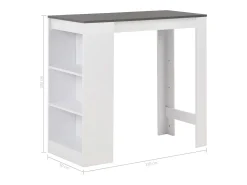 Mesa alta de bar/bistro con estante blanca 110 cm 0902053/2