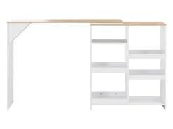 Mesa alta de bar/bistro con estante extraíble blanca 138 cm 0902046