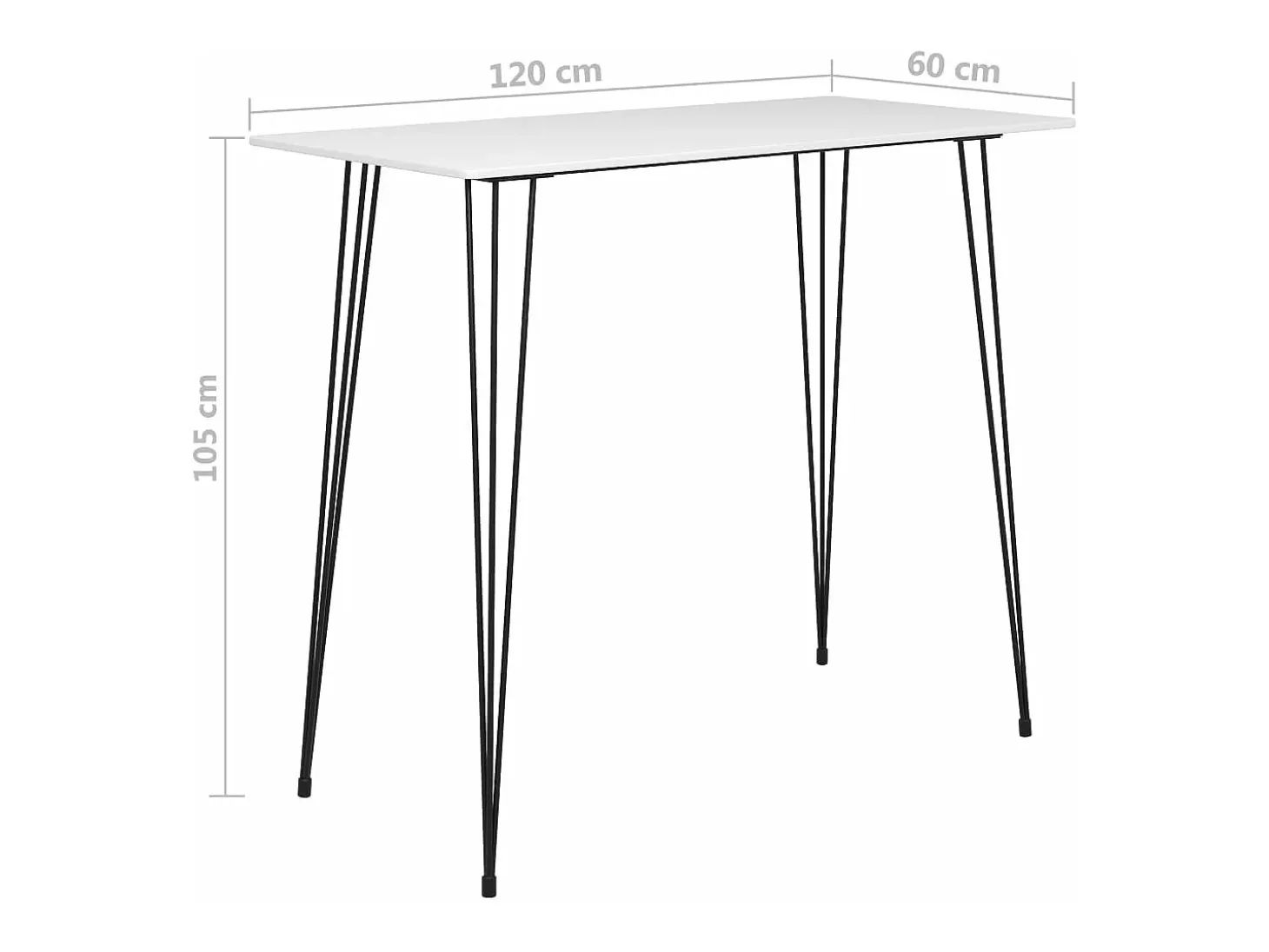 Mesa alta de cocina blanco 120x60x105 cm