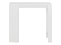 Mesa alta de cocina con estantería blanco 110x50x103 cm