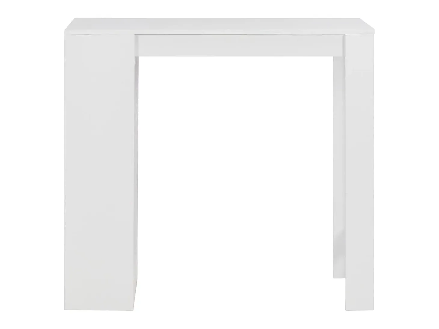 Mesa alta de cocina con estantería blanco 110x50x103 cm