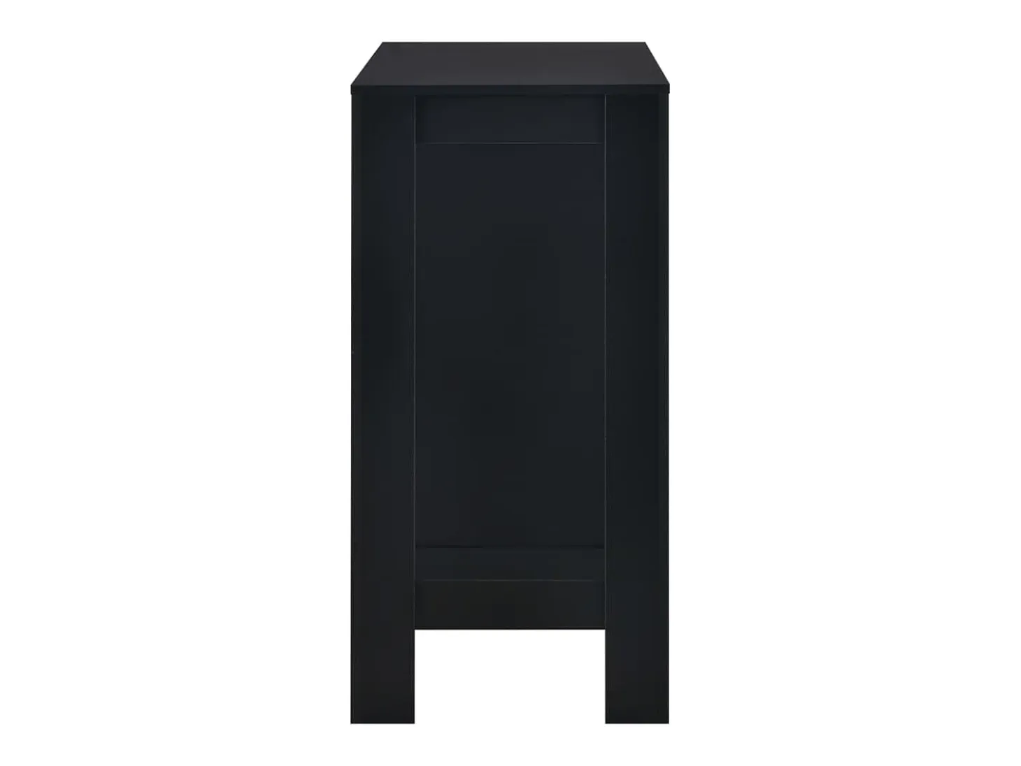 Mesa alta de cocina con estantería negra 110x50x103 cm ES221038