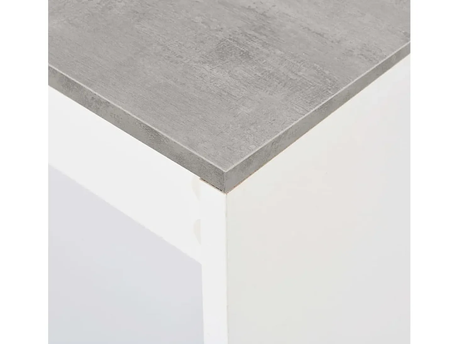 Mesa alta de cocina con estantería blanca 110x50x103 cm ES160225