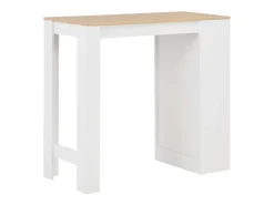 Mesa alta de cocina con estantería blanca 110x50x103 cm ES144161