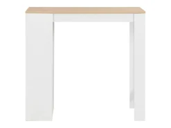 Mesa alta de cocina con estantería blanca 110x50x103 cm ES144161