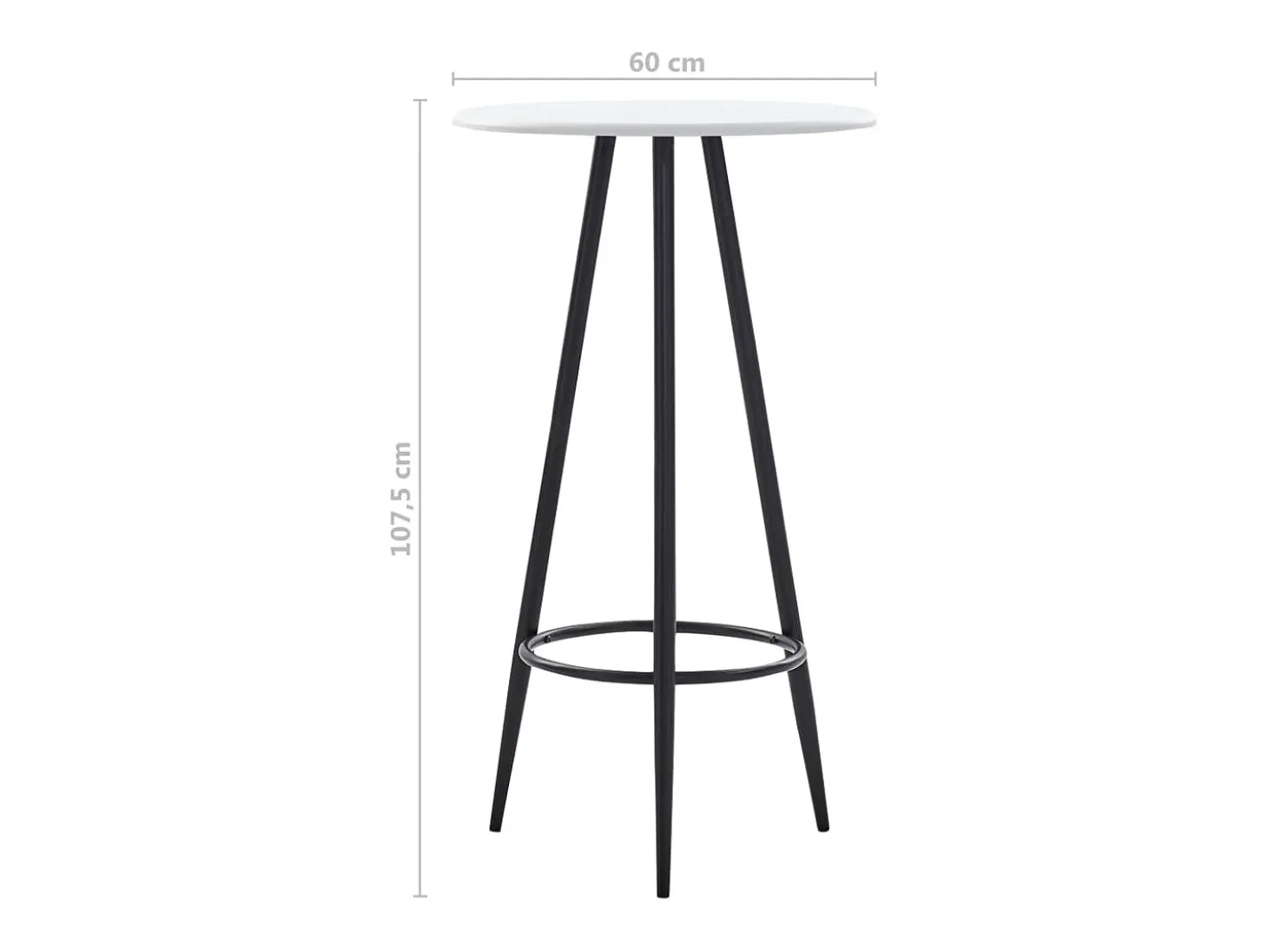 Mesa alta de cocina MDF blanco 60x107,5 cm ES398195
