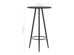 Mesa alta de cocina MDF negro 60x107,5 cm