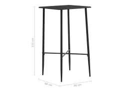 Mesa alta de cocina MDF negro 60x60x111 cm ES589153