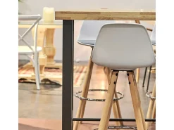Mesa alta de comedor Loft diseño nórdico roble Nordish/negro 100x120x70 cm Adec