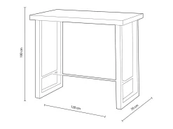 Mesa alta de comedor Loft diseño nórdico roble Nordish/negro 100x120x70 cm Adec