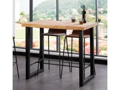Mesa alta de comedor Loft diseño nórdico roble Nordish/negro 100x120x70 cm Adec