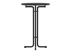 Mesa alta de comedor madera ingeniería y acero negro Ø70x110 cm ES316968