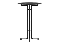Mesa alta de comedor madera ingeniería y acero negro Ø70x110 cm ES316968
