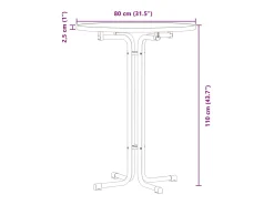 Mesa alta de comedor madera ingeniería y acero blanco Ø80x110cm