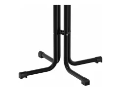 Mesa alta de comedor madera ingeniería y acero negro Ø80x110 cm