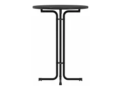 Mesa alta de comedor madera ingeniería y acero negro Ø80x110 cm