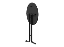 Mesa alta de comedor madera ingeniería y acero negro Ø80x110 cm