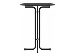 Mesa alta de comedor madera ingeniería y acero negro Ø80x110 cm