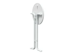 Mesa alta de comedor madera ingeniería y acero blanco Ø60x110cm