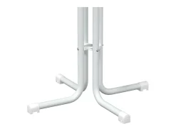 Mesa alta de comedor madera ingeniería y acero blanco Ø60x110cm