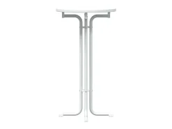 Mesa alta de comedor madera ingeniería y acero blanco Ø60x110cm ES508635