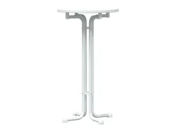 Mesa alta de comedor madera ingeniería y acero blanco Ø60x110cm ES508635
