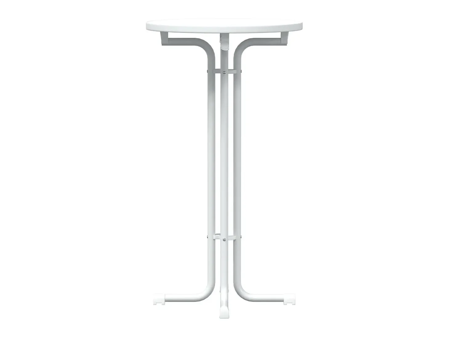Mesa alta de comedor madera ingeniería y acero blanco Ø60x110cm ES508635