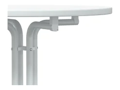 Mesa alta de comedor madera ingeniería y acero blanco Ø70x110cm