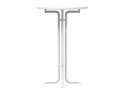 Mesa alta de comedor madera ingeniería y acero blanco Ø70x110cm