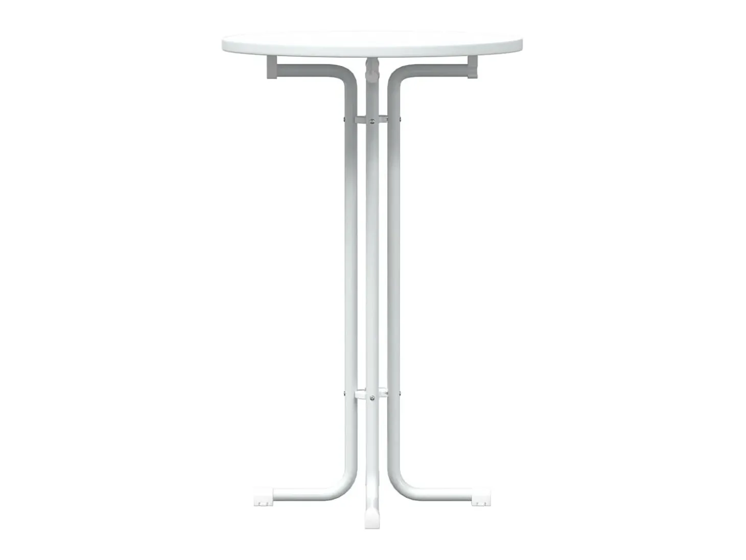 Mesa alta de comedor madera ingeniería y acero blanco Ø70x110cm
