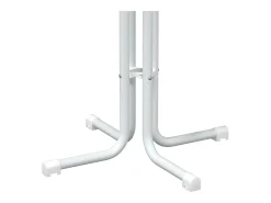 Mesa alta de comedor madera ingeniería y acero blanco Ø70x110cm