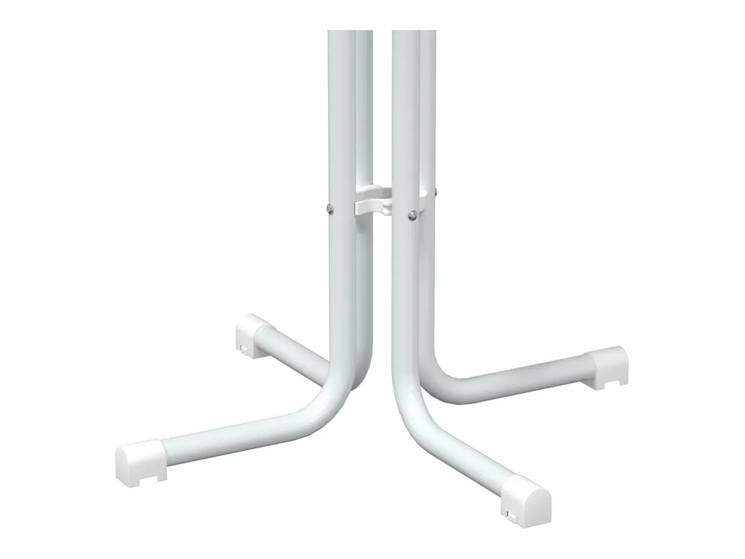 Mesa alta de comedor madera ingeniería y acero blanco Ø70x110cm