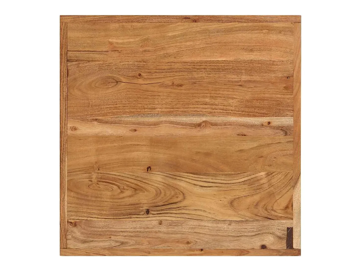 Mesa alta de hierro y madera maciza de acacia 55x55x107 cm