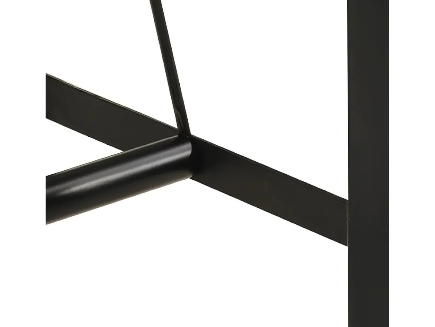 Mesa alta de hierro y madera maciza de acacia 55x55x107 cm